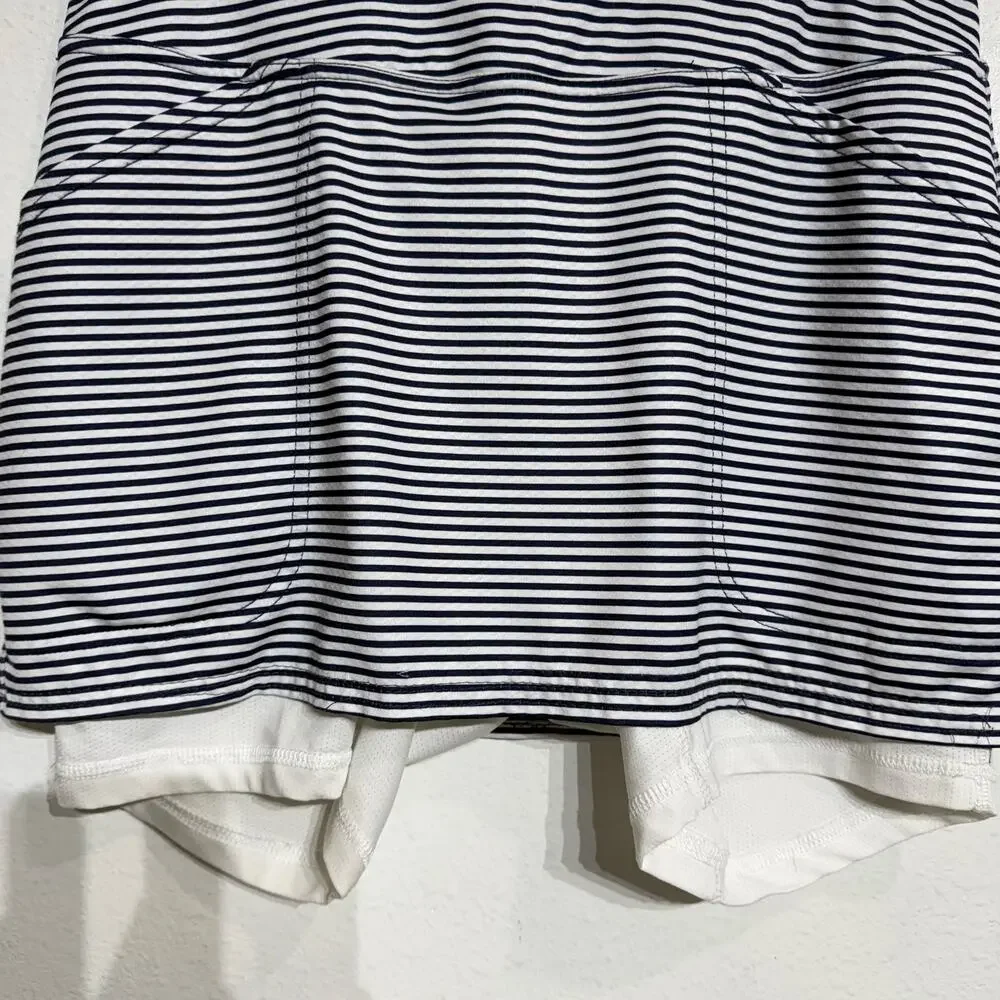 Dona Jo Navy White Stripe Athletic Golf Pickleball Tennis Skort Sz M